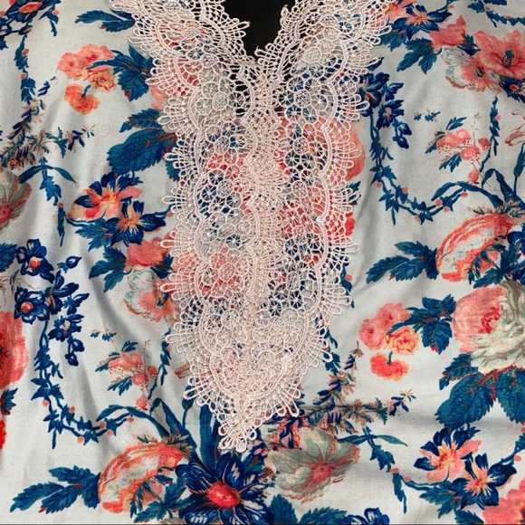 Anthropologie Mermaid Lace Front Floral One Piece Maillot Swimsuit, Medium M - Picture 3 of 9